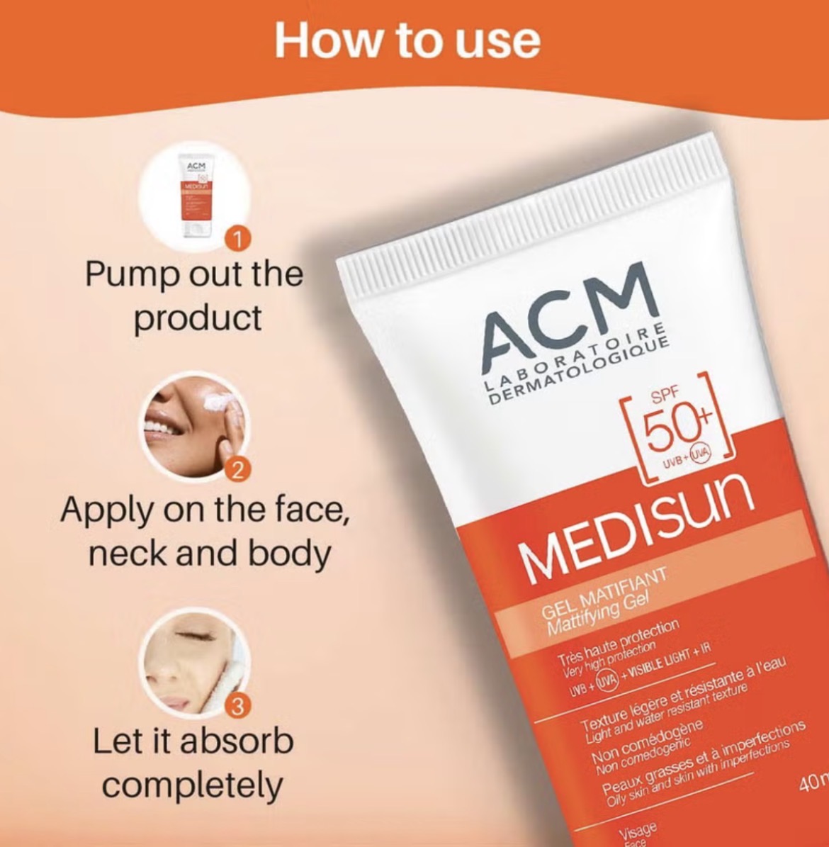 Acm Medisun Gel Spf 50 40ml product thumbnail 2
