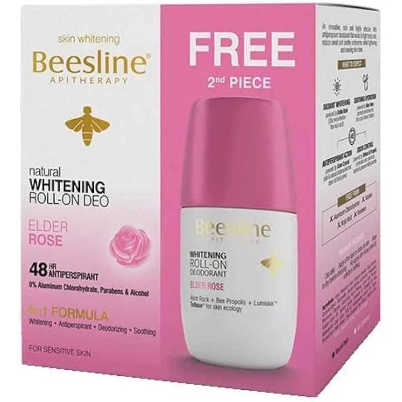 Whitening Roll-on Deodorant Elder Rose By Beesline ,50 Ml 1+1