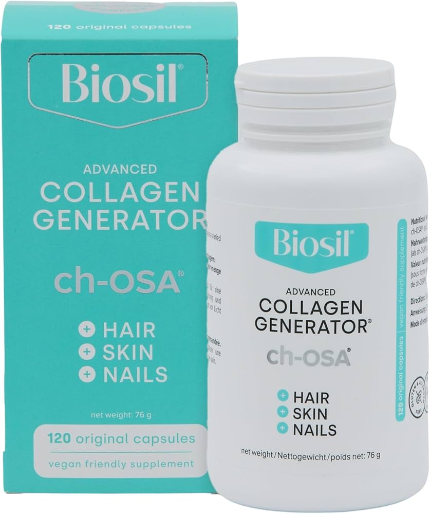 Biosil Collagen Generator - 120 Capsules - With Patented CH-OSA Complex - Generates & Protects Your Collagen - GMO Free - 60 Day Supply
