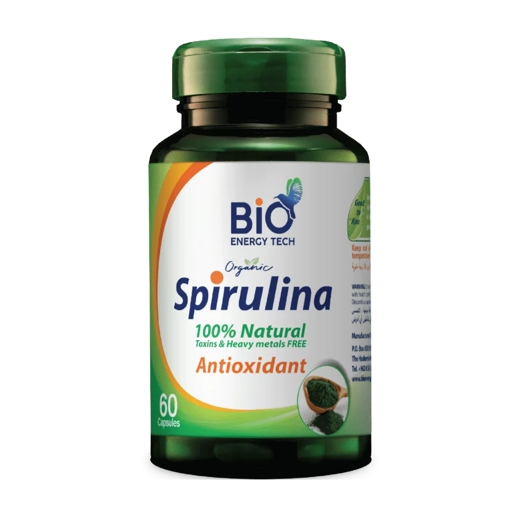 Organic Spirulina 500 mg Capsules | Immune & Energy Support | 60 Capsules | Halal Certified