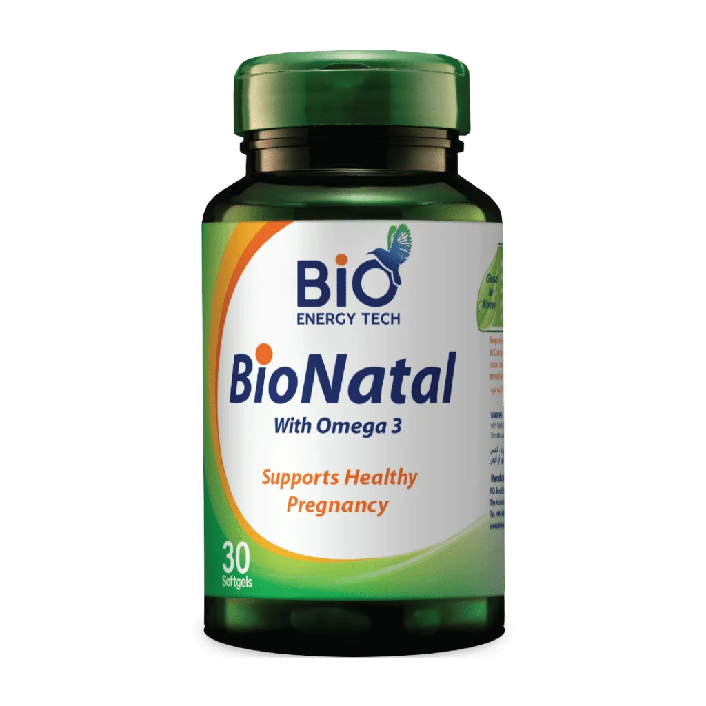 Bio Natal | Pregnancy Multivitamin with Omega 3 & Gentle Iron | 30 Softgels | Halal Certified