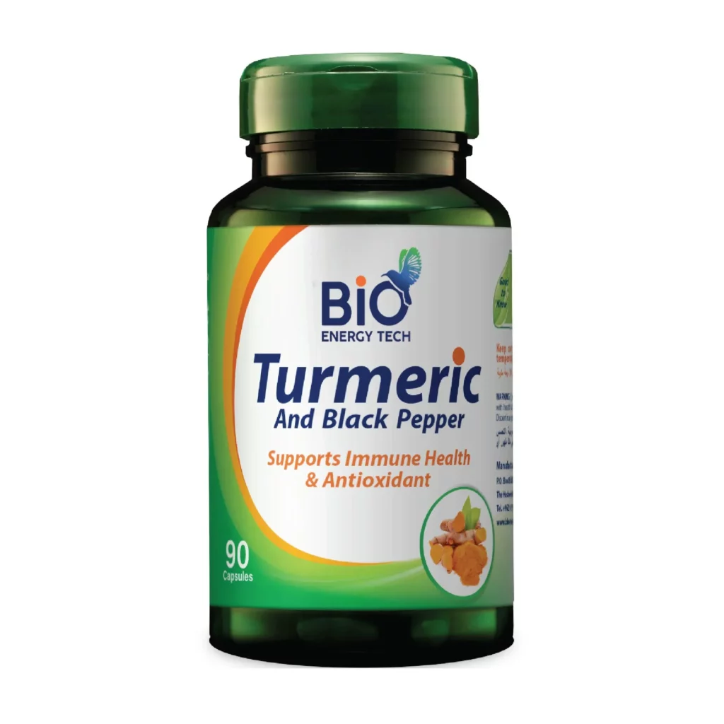 Turmeric and Black Pepper Capsules 550 mg | Immune, Skin & Digestive Support | 90 Capsules | Halal Certified