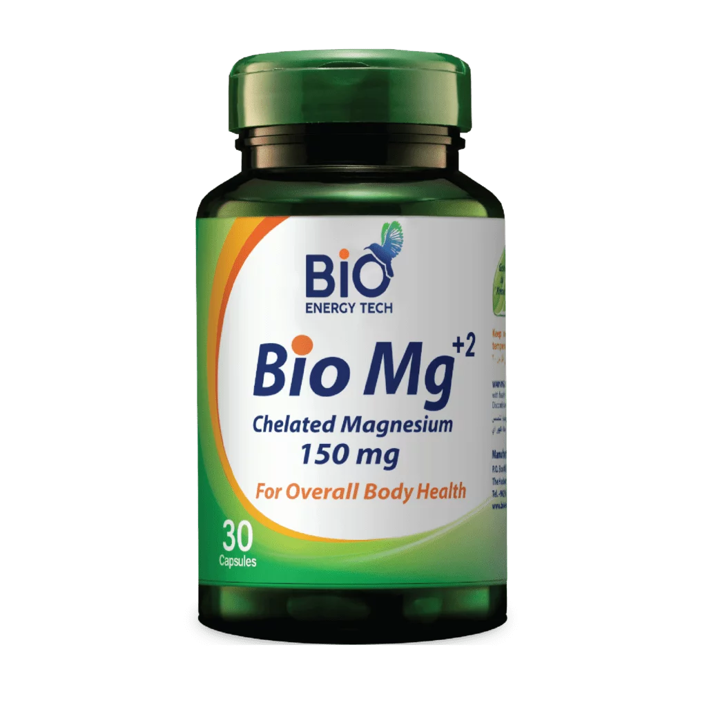 Bio Mg+2 – Chelated Magnesium Bisglycinate 150 mg | Gentle on Stomach | 30 Capsules | Halal Certified