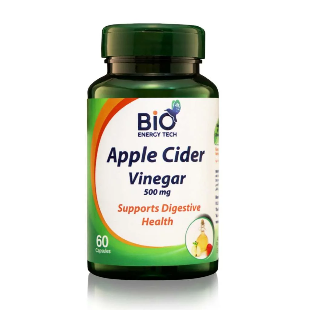 Apple Cider Vinegar | 500 mg Odorless & Tasteless Capsules | Digestive Health & Weight Management | 60 Capsules | Halal Certified