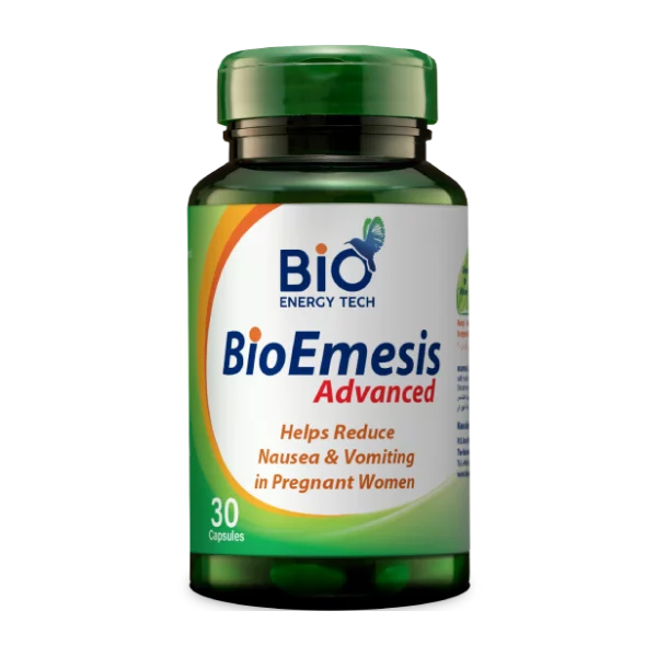 Bio Emesis Advanced | Ginger Extract & Vitamin B6 | Nausea & Morning Sickness Relief for Pregnancy | 30 Capsules | Halal Certified