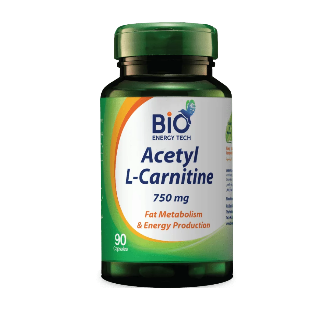 Bio Acetyl L-Carnitine 750 mg Capsules – Fat Metabolism & Energy Support | 90 Capsules | Halal Certified