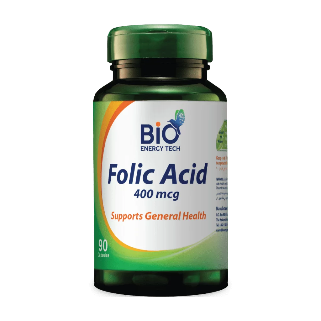 Folic Acid 400 mcg | Heart Health & Pregnancy Support | 90 Capsules | Halal Certified
