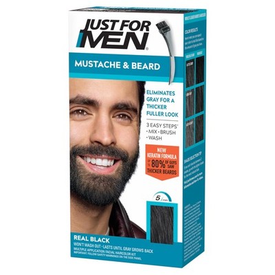 Mustache & Beard, Beard Dye for Men with Brush , With Keratin Biotin Aloe and...