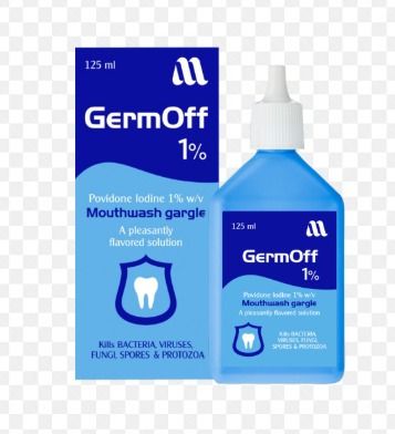 غسول فم Germ Off Povidone Iodine 1% MouthWash Gargle 125ml