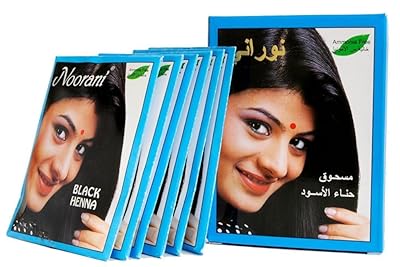 Noorani Black Henna for Hair 6 X 10 GmsBox Pack of 10 Boxes