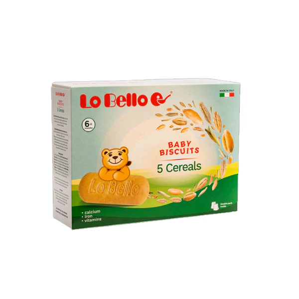Lo Bello Baby Biscuits 5 Cereals Box