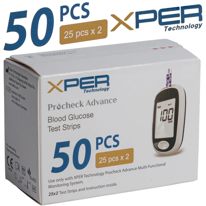 Xper Technology Procheck Blood Glucose Test Strips 50 Pcs