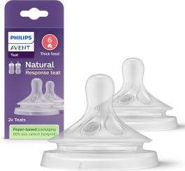 Philips Avent Natural Response Bottle Teat - (2x)  Flow 6 Teats for Babies Aged 6+ Months