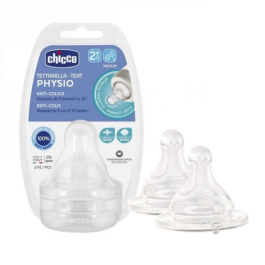 Chicco Physio Teat 2M+ Nipples Medium Flow 2 Pcs