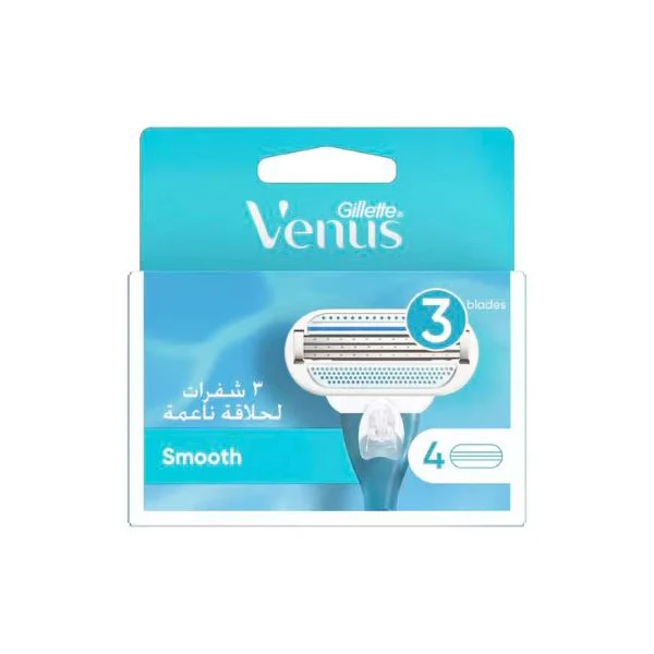 Gillette Venus Smooth Four Heads X 3 Blades Refills