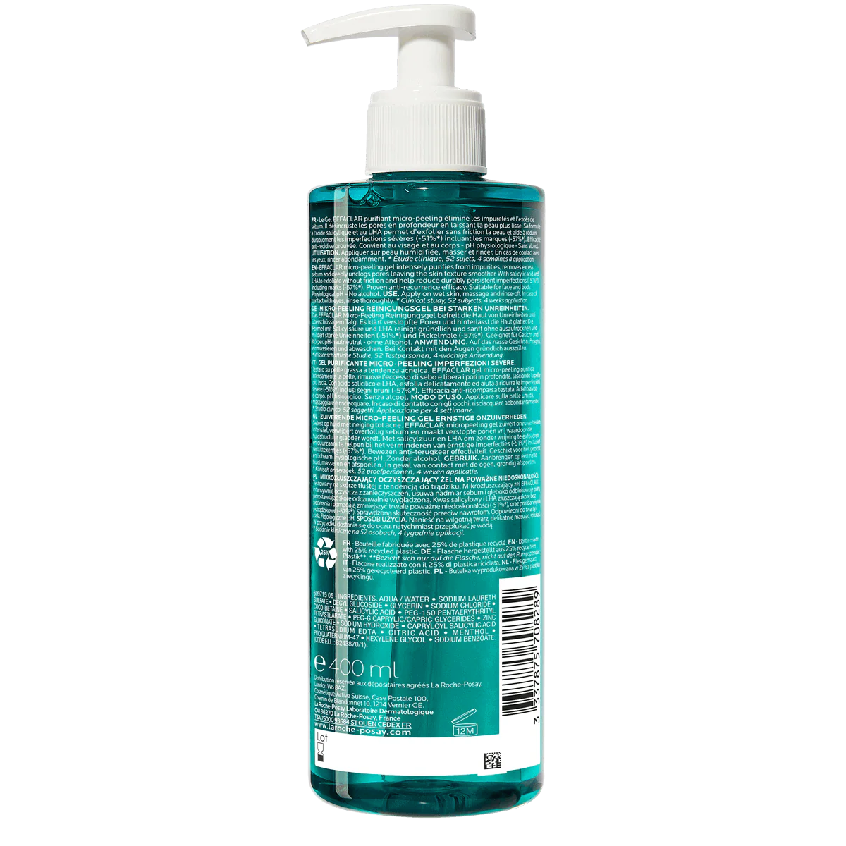 La Roche-posay Effaclar Micropeeling Cleansing Gel With Salicylic Acid For Oily Skin 400ml product thumbnail 3